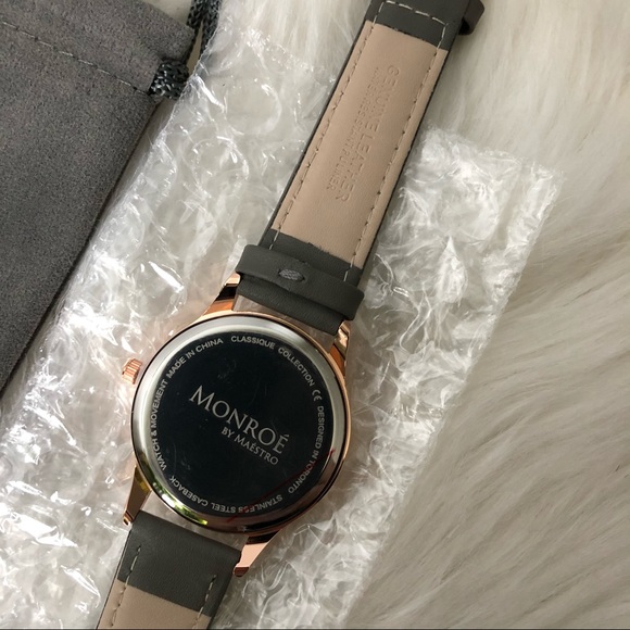 Monroe Rose Gold and Genuine Leather Watch - Picture 3 of 4